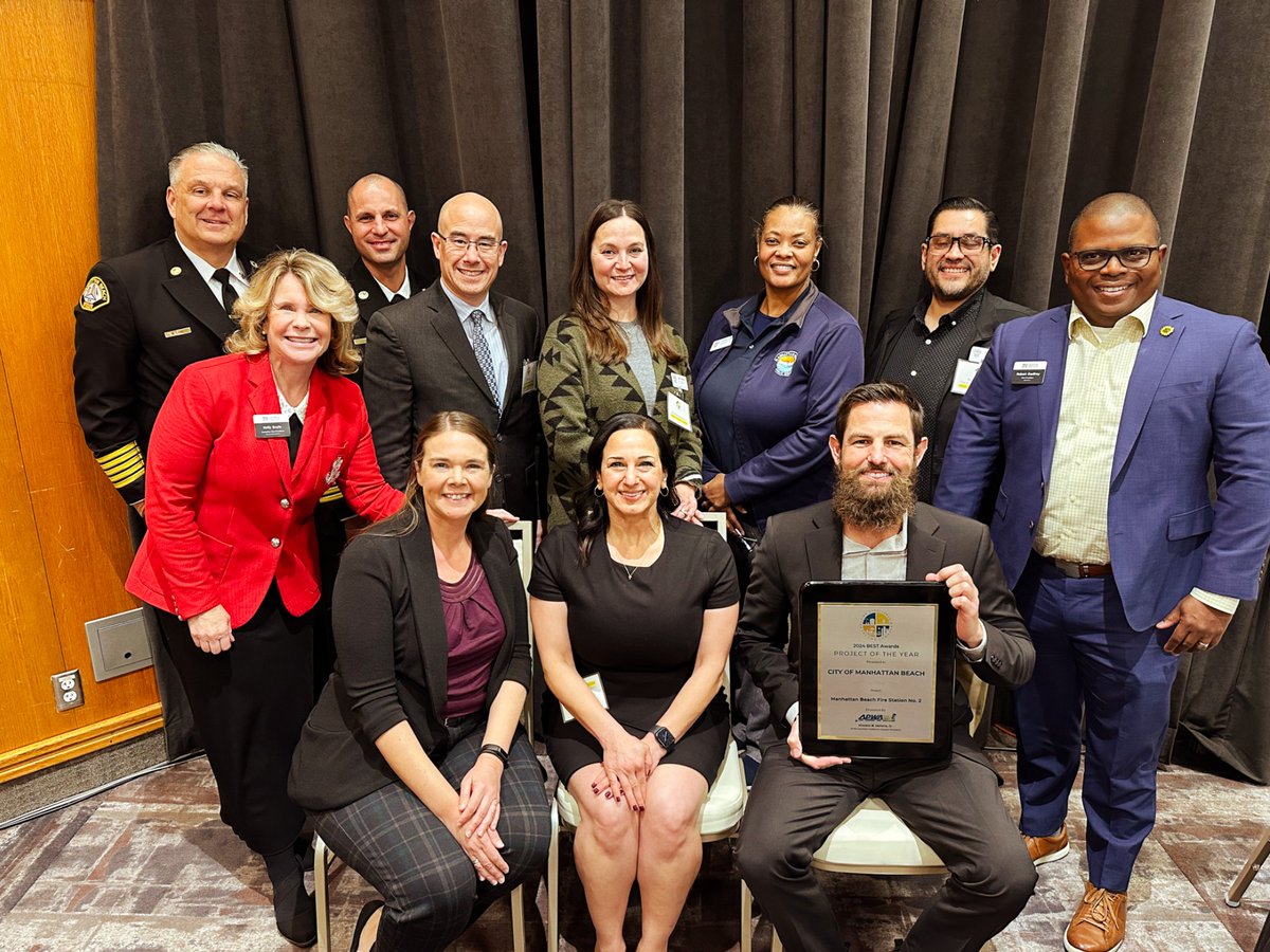 citymb's tweet photo. MB Fire Station No. 2 received an award from the APWA Southern California Chapter at yesterday's 25th Annual Awards Luncheon. Our project was recognized as a critical space that supports community services and enhances quality of life!
#ManhattanBeach #MBPublicWorks #MBFD https://t.co/USAG4g9FQq