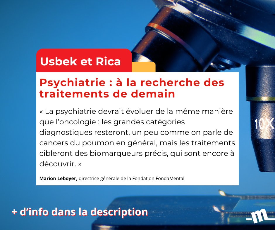 FondaMental_Psy's tweet photo. Usbek et Rica
🩺 Psychiatrie : à la recherche des traitements de demain https://t.co/tnftzt86mk