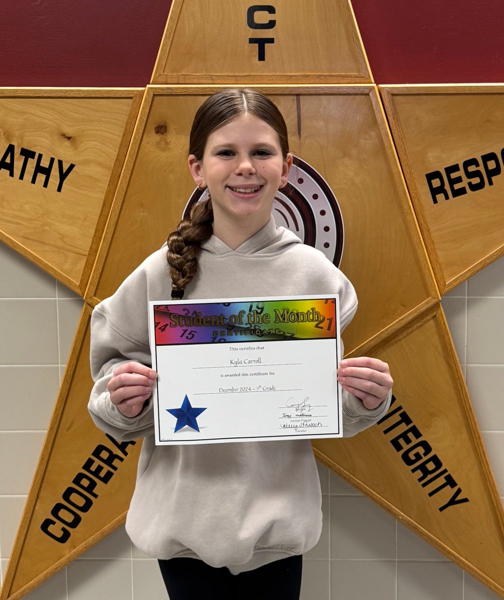 StarpointMS's tweet photo. Congratulations to Anna Allard, Kyla Carroll, and Angelina Cacicia, December's @StarpointMS Students of the Month! https://t.co/eVeRpRvcI4