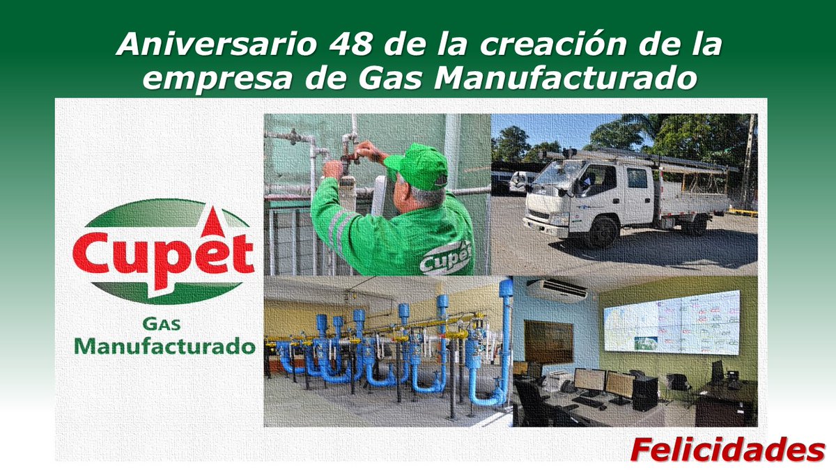 🎊🎉13 de diciembre creación de la Empresa de #GasManufacturado , estamos a horas de cumplir 48 años💪🏻 otro logro de la #Revolución.
#VamosPorMás 
#PetrolerosPorCuba