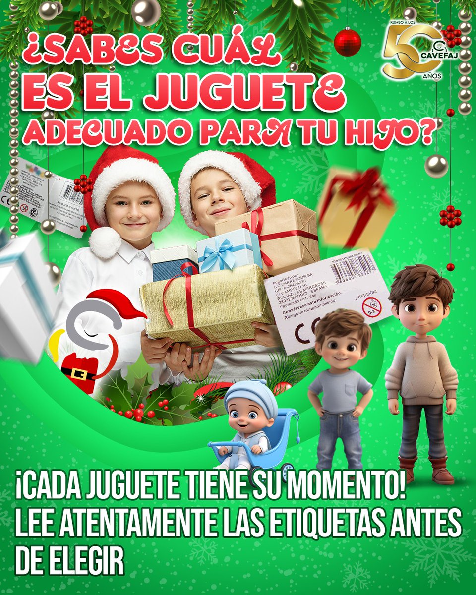 CAVEFAJ's tweet photo. En época navideña estar atentos con los obsequios para la infancia! Lea las recomendaciones!
@CamaraComAragua 
@tiendastoymania
@TiendasMantra 
@felipecontodo https://t.co/ARG78X9BJV