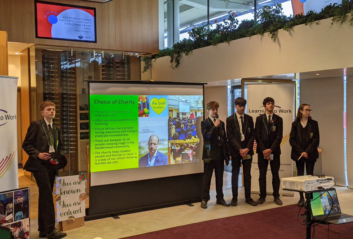 AltwoodSchool's tweet photo. Today a group of year 10 students took part in the #AscotCommunityChallenge. The students have been raising money for #theBrettFoundation. The judges complimented the materials they created for their pitch. Well Done! https://t.co/YTLb3xIksZ