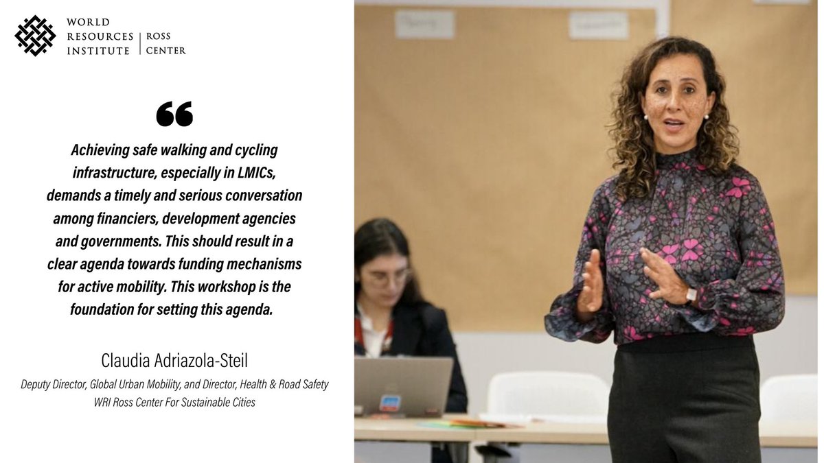 WRIRossCities's tweet image. At this week’s workshop, global leaders in government, finance &amp;amp; urban development are collaborating to build new funding frameworks for #ActiveMobility infrastructure. These discussions lay the foundation for transformative change.

Stay tuned for key outcomes!

@cadriazola