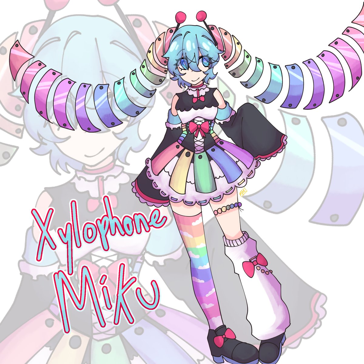 makoronie's tweet photo. Xylophone Miku 😼 https://t.co/X9v9tAvhbZ
