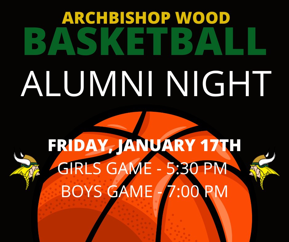 ArchbishopWood's tweet photo. Attention Archbishop Wood Alumni!!!
Save the date and join us Friday, January 17, 2025 for our Alumni Recognition Night which will take place during our Girls &amp; Bous Basketball Games.
We hope to see you there! https://t.co/mTrnMh1LMK