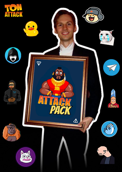 TonAttack's tweet photo. Pavel Durov flexing the Attack Pack like it's the Mona Lisa! 😅

Surrounded by legends of the TON meme universe, it's clear that #TonAttack cards are uniting them all!

Which $TON meme do you think is hidden on the other side of the TON Attack card and is Pavel's favourite? 😏 https://t.co/Avo680wFjA