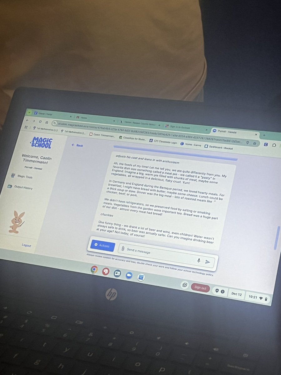 Prowlander's tweet photo. Loved spending time in Ms. Hamilton’s music class 🎵🎤@THEGoMustangs
Students used @magicschoolai students rooms to chat with a famous composer from history and CREATED a rap battle between two composers. #rcLEAD @KedcARTS #activecollaborators #creativity https://t.co/pRl8kEUsNB