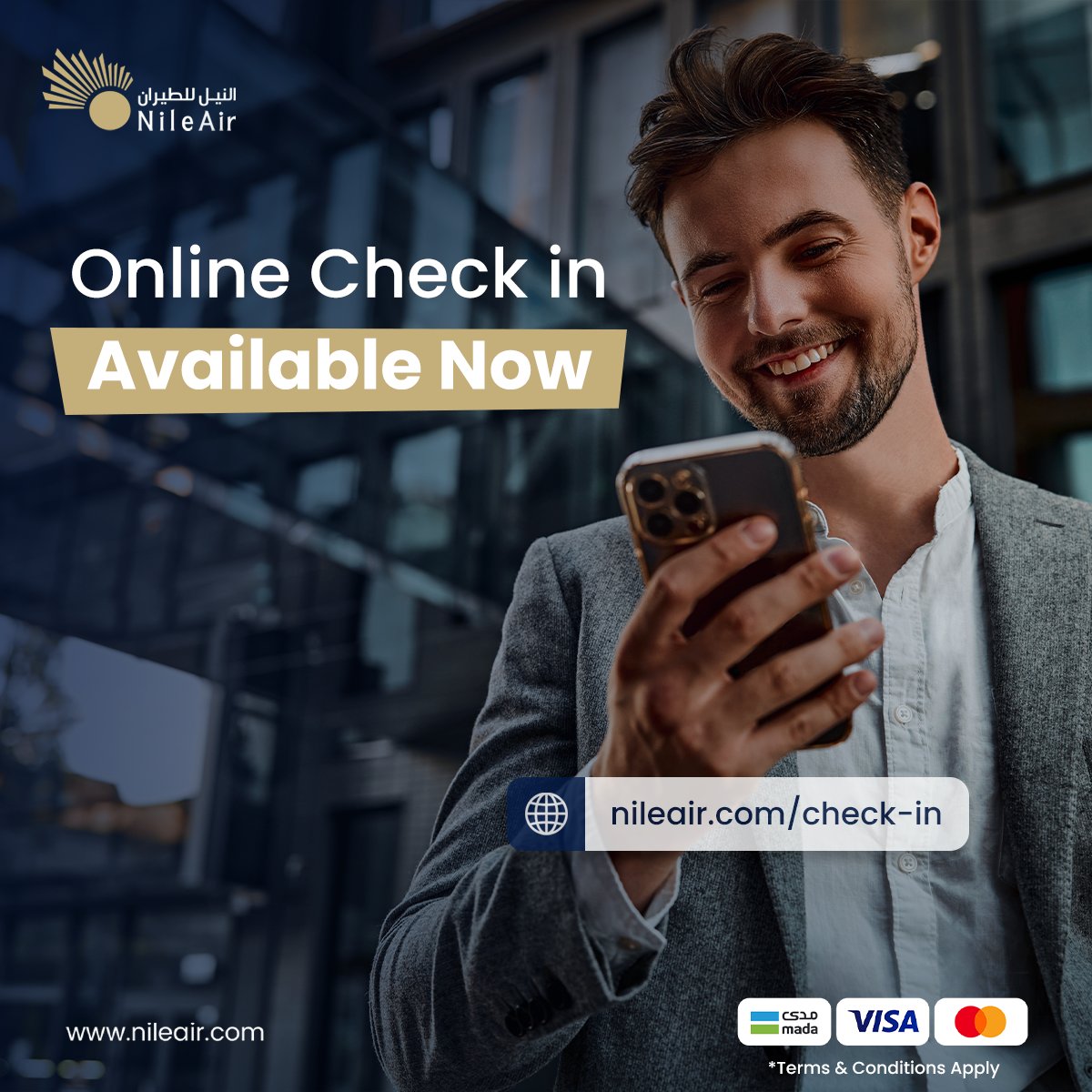 nile_air's tweet image. Why wait in line? Check in online with Nile Air and breeze through the airport! ✈️
Fast, easy, and hassle-free—your journey starts now.

Check for more details : 
nileair.com/check-in

#NileAir #Travel #OnlineCheckIn