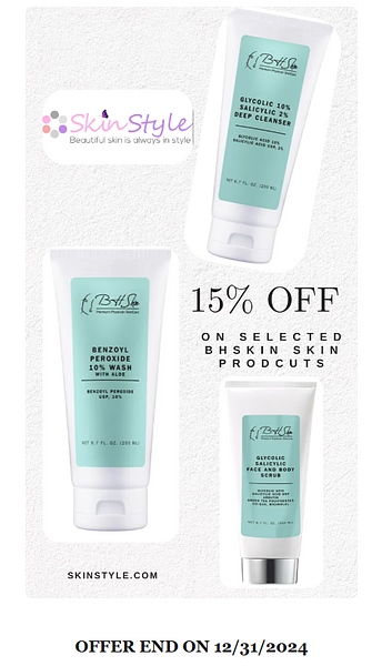 shopskinstyle's tweet photo. 🌟 Treat your skin to the care it deserves! For a limited time, enjoy 15% off our top skincare essentials: BHSkin Benzoyl Peroxide 10% Wash, BHSkin Exfoliating Deep Cleanser, and BHSkin Glycolic Acid Face and Body Scrub. 

Grab yours today! 🛒✨
https://t.co/SEaQqldDMQ https://t.co/83uoVznHjz