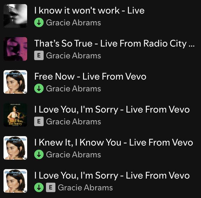 yk what idc that i didnt get tickets cause i have gracie abrams at home