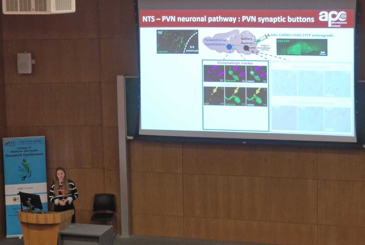 Great elevator pitch by PhD student <a href="/MelanieDepret/">Melanie Depret</a> co-supervised w <a href="/jfcryan/">John F. Cryan</a>!
Fantastic opportunity to showcase our #SysNeuro #GutBrainAxis work at <a href="/UCC/">UCC Ireland</a> #Futures2024 conference - thanks to selection committee &amp; organisers.
<a href="/AnatNeuroUCC/">UCC Anat. & Neurosci</a> <a href="/Pharmabiotic/">APC Microbiome Ireland</a> <a href="/UCCResearch/">UCC Research</a> <a href="/PharmacologyUcc/">UCC Pharmacology</a>