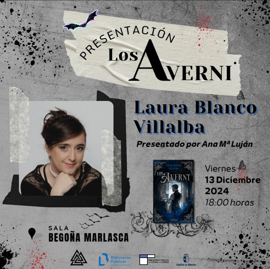 BPECuenca's tweet photo. Mañana viernes, 13 de diciembre, tienes una cita con Laura Blanco Villalba, que nos hablará de su libro "Los Averni", en un acto presentado por @AnaMLujan_ 

¡Os esperamos! https://t.co/wNJ9h1k2WL