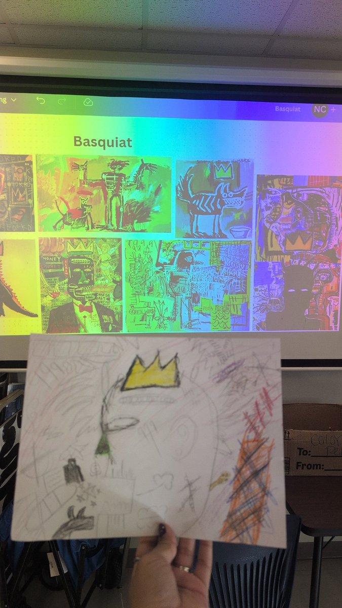 nataliecc_1's tweet photo. Learning about Neo expressionism through the amazing revolutionary artist Basquiat 
#shiningbright https://t.co/BgAmd7pgLV