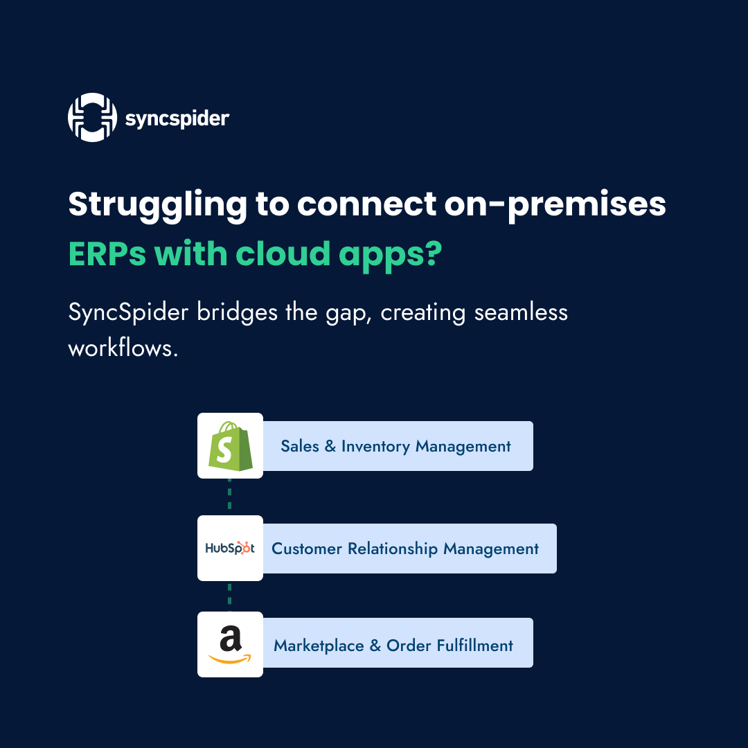 SyncSpider's tweet image. Struggling to connect on-premises ERPs with cloud apps?
SyncSpider bridges the gap, creating seamless workflows. 🛠️
👉 Learn more: vist.ly/3mpq5c4
#CustomIntegrations #ERPConnectivity #SyncSpider