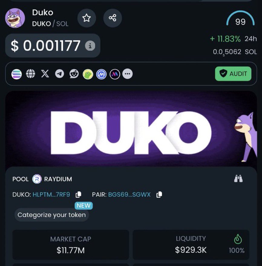 MrWhale's tweet photo. $DUKO has been here since February.

The cult riding the purple dog is a $300M+ cult.

Matter of time when the purple dog starts receiving the attention that deserves.

Loading more here. https://t.co/76bpwBghGI