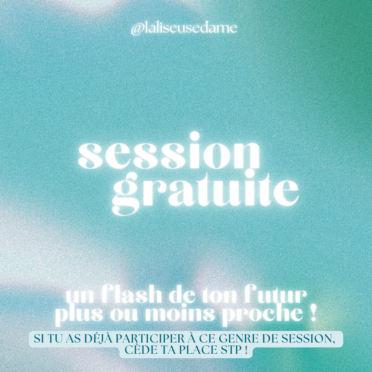 laliseusedame's tweet photo. 🦚 𝐒𝐄𝐒𝐒𝐈𝐎𝐍 𝐆𝐑𝐀𝐓𝐔𝐈𝐓𝐄, 

       reçois une mini description d’un 
       flash de TON avenir 🌟

       • rt + follow ⚠️
       • ton p’tit prénom ! 
       • priorité à celleux qui n’ont jamais 
          participé. 👀
       • politesse exigée ! ✨ https://t.co/UxYAhIhZ8K
