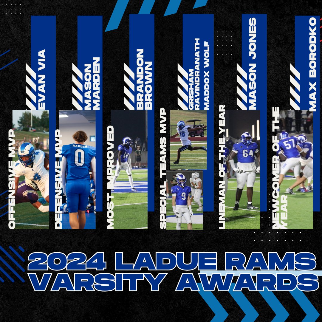 LadueRamsFB's tweet photo. After having our end of season Banquet last week, we can close the book on the 2024 Season! Congratulations to our Award Winners for this year, and we thank all who supported Rams Football in 2024! #11Strong https://t.co/VIYGnvRJOH