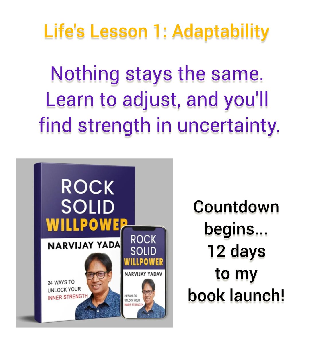 NarvijayYadav's tweet image. #RockSolidWillpower #BookAlert
12 days left for the book launch.⏰