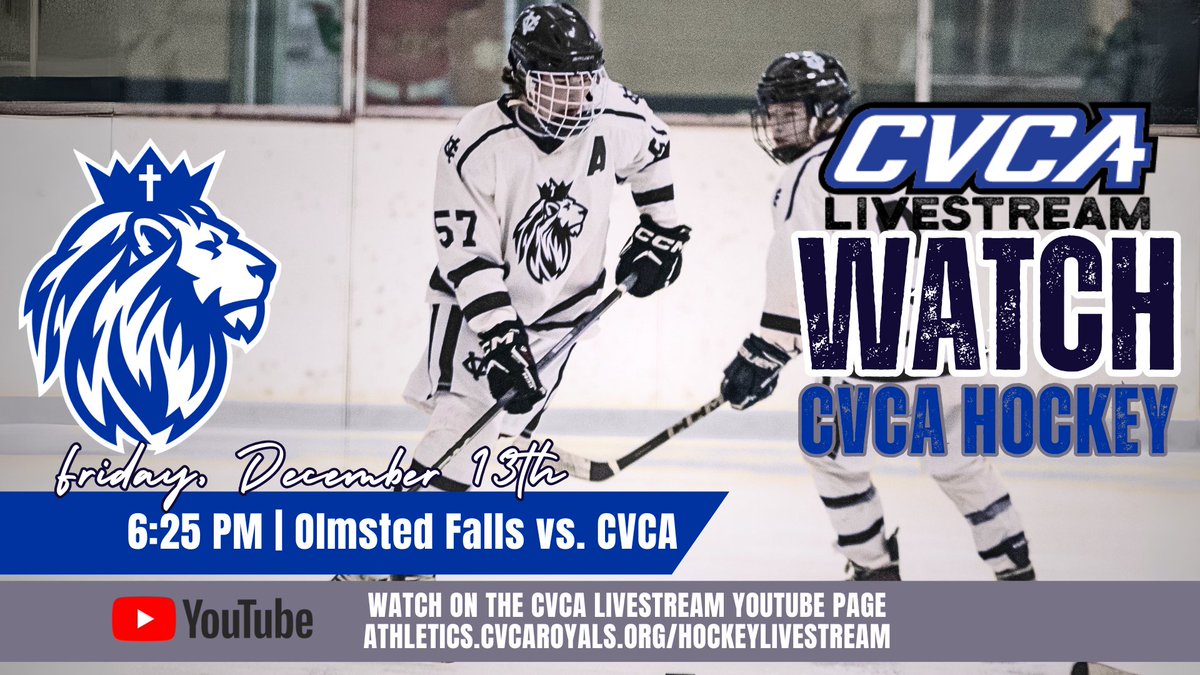 <a href="/CVCAHockey/">CVCA Hockey</a> gets back on the ice on Friday evening with its first <a href="/gchshl/">GCHSHL</a> White North divisional matchup of the year vs. <a href="/OFHS_Hockey/">OFHS Hockey</a>. We'll have the coverage on the CVCA Livestream YouTube page. On air: 6:25 PM. Puck Drop: 6:30 PM. Direct game link: bit.ly/hockey_cvca_ol…