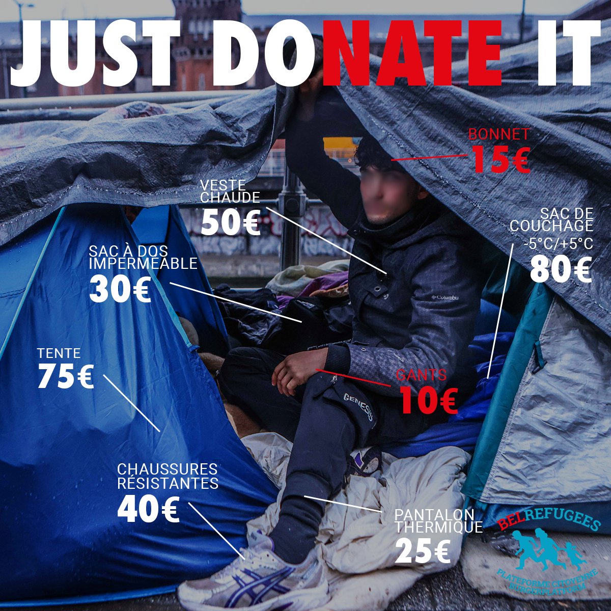 BELRefugees's tweet photo. 🥶 Les températures baissent, mais trop de personnes restent en rue.
👉 Faites un don : https://t.co/FcZi49t8F0
📷 Les dons sont déductibles : 40€ donnés = 22€ après déduction !

© Johanna de Tessieres
#JustDonateIt https://t.co/2aVtMf1uGz