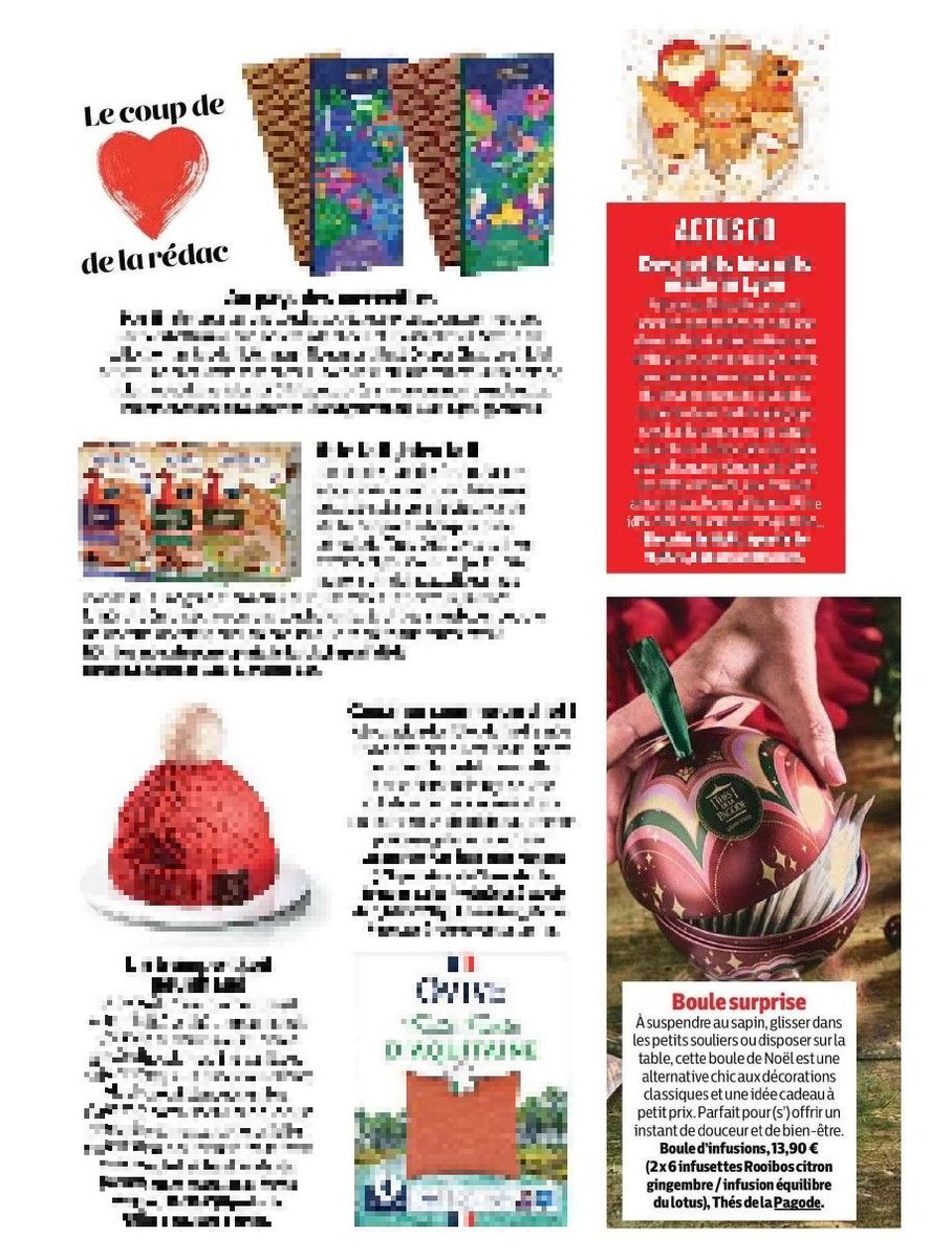 [COUP DE ❤️ DE LA REDAC] 
🎄La boule de Noël <a href="/thesdelapagode/">Thés de la Pagode</a> est mise à l’honneur dans le dernier numéro du magazine #GOURMAND 👇