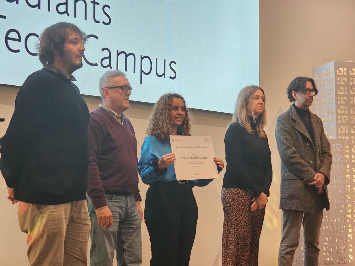 TecnoCampus's tweet photo. @MeritxellPuyane 🎓 Millors #expedients departament #Tecnologia i Indústries Culturals:
Arnau Reig (#Informàtica i Videojocs)
Marina Ribera (#Industrial)
Axel Rico (#Electrònica i Mecànica)
Maria Peregrina (#Informàtica) https://t.co/SMaijuLOhY