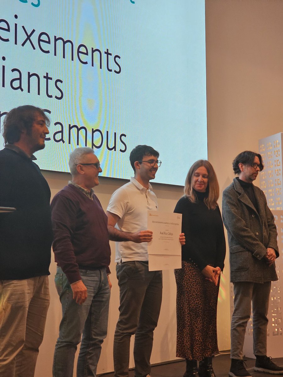 TecnoCampus's tweet photo. @MeritxellPuyane 🎓 Millors #expedients departament #Tecnologia i Indústries Culturals:
Arnau Reig (#Informàtica i Videojocs)
Marina Ribera (#Industrial)
Axel Rico (#Electrònica i Mecànica)
Maria Peregrina (#Informàtica) https://t.co/SMaijuLOhY