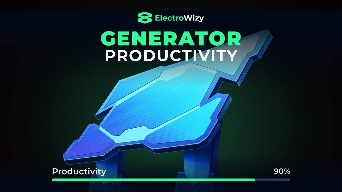 ⚡️ Generator Productivity in ElectroWizy Game 

💸 Your in-game energy generation is defined by your Generator's Productivity level that is impacted by Durability and Weather Conditions. 

🛠️ Maintain your network regularly and protect your energy farm from severe weather to keep