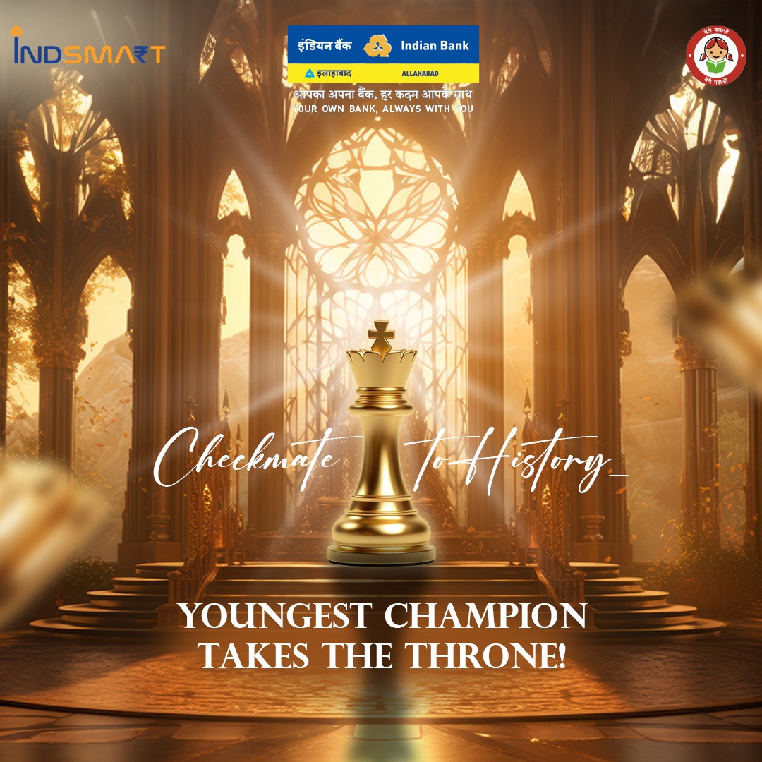 MyIndianBank's tweet image. A new era begins! Congratulations to our 18-year-old champ for this incredible achievement. The entire nation is celebrating your feat!

#IndianBank #chessmaster