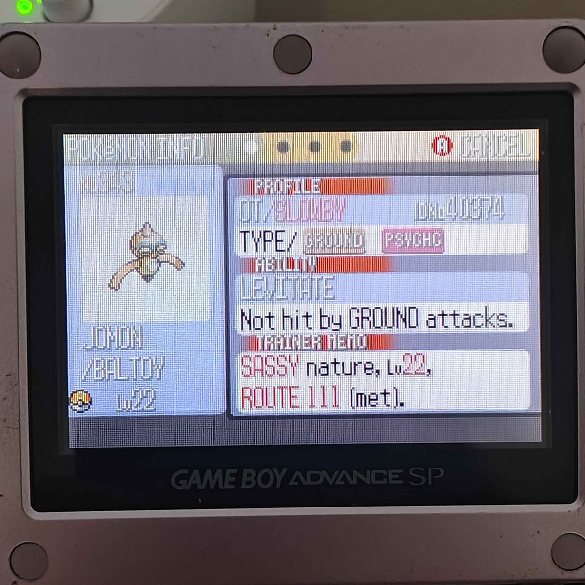 m_slowpoke's tweet photo. After a long 847 encounters I got number 3 on my ruby quest, baltoy. It was long because I did the LV 22 repel trick, which made it 100% but even with white flute and illuminate, the average encounter took several minutes. This being under 1k made all the other bad hunts worth it https://t.co/xY5NeHJBq4