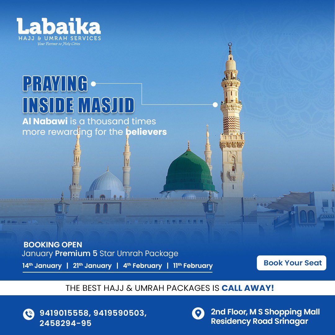 untbaqal's tweet photo. 🌙 Some journeys are more than just travel—they are a calling.

This Shab-e-Meraj and Shab-e-Baraat, join Labaika   to experience the divine in the holiest of lands. Let your prayers illuminate your path, and let this sacred journey transform your soul.
#UmrahWithLabaika https://t.co/EyZKoImAND