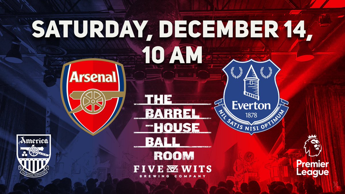 Join us at <a href="/five_wits/">Five Wits Brewing Company</a> and headover to the Barrelhouse Ballroom at 10 AM Saturday December 14 for Arsenal vs Everton. Come on You ChattaGooners!

#coyg
#chattanooga
#chattanoogatn
#chattanooga_fun
#chattanoogatennessee
#chattanoogagooners