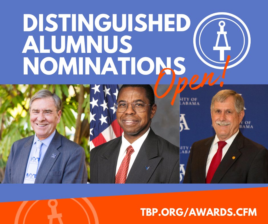 Do you know a TBP alum who deserves to be recognized for their ability to uphold the ideals of Tau Beta Pi and foster a spirit of liberal culture throughout their lives after their college years? If so, please nominate them for 2025 Distinguished Alumnus!
tbp.org/awards.cfm?key…
