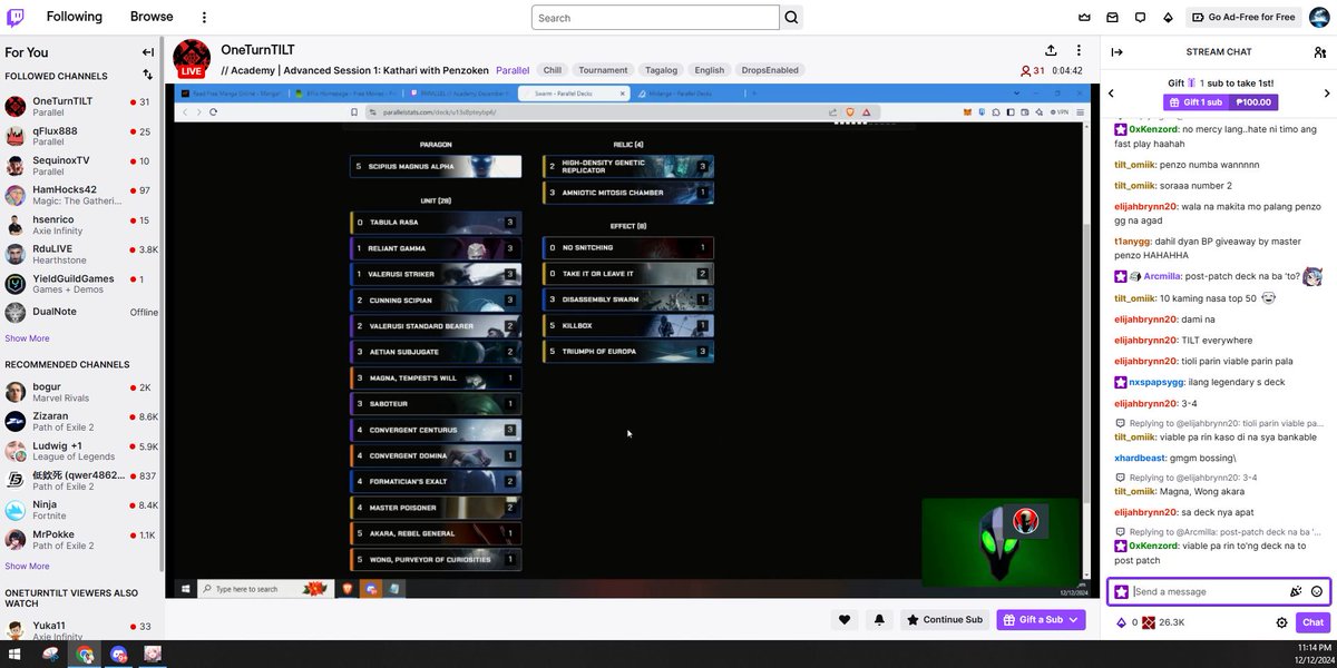 0xKenzord's tweet photo. Advanced Kathari by none other than Master @TILT_penzoken. Learned a lot of with this session on why the cards are in the deck and their purpose and when to play them.
#TrainedByTILT
#Play2LearnWithTILT
@OneTurnTILT
@YieldGuild
@ParallelTCG
#YGGGAPS8 https://t.co/JDwkWldqCz
