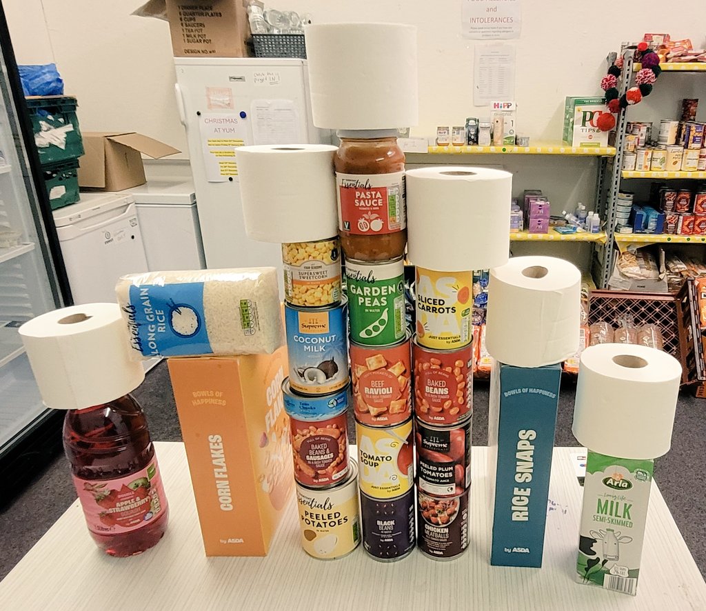 We made a Christmas Tree wishlist for Yum. These are the essentials we need in the pantry all the time. I'm already regretting the lack of toilet roll symmetry on the left hand side....  If you'd like to donate some food, or set up a £5 direct debit, it all really helps.