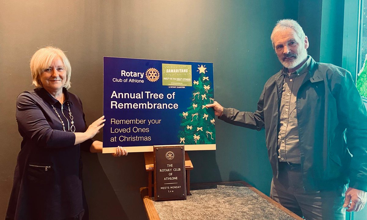 Rotary Club Athlone (@athlonerotary) on Twitter photo 09.12.2024
Visit of Ann Mc Grath - Director of Athlone & Midlands Samaritans
<a href="/Rotary/">Rotary International</a> <a href="/SamaritansIRL/">Samaritans Ireland</a> 09.12.2024
Visit of Ann Mc Grath - Director of Athlone & Midlands Samaritans
<a href="/Rotary/">Rotary International</a> <a href="/SamaritansIRL/">Samaritans Ireland</a>