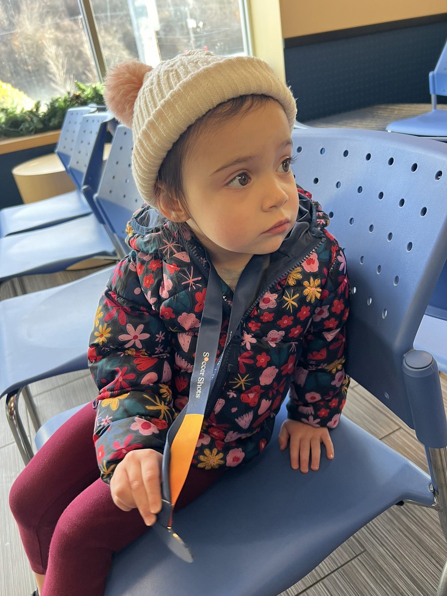 Took my daughter to her 3 year check up this morning and she insisted on wearing her soccer medal.

She’s super proud of this thing and I’m here to support her.