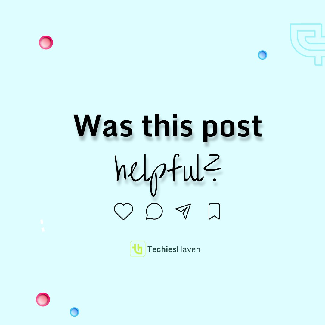 techieshaven's tweet image. Did you learn a thing or two for your next debugging investigation?
Then save this for later!
May your codes be bug free!🚀⚡️
#techieshaven #technewbies #debuggingtechniques #beginner #qualityassurance