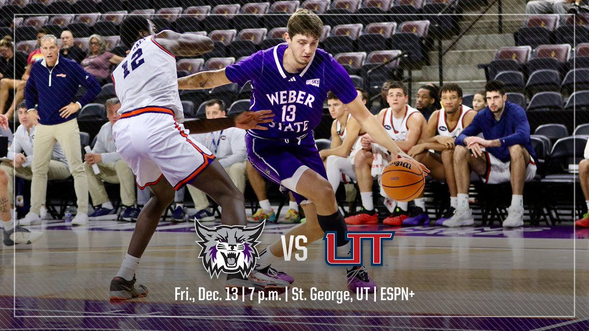 WeberStateMBB's tweet image. Wildcats hit the road for an in-state matchup at Utah Tech Friday night in St. George. 

weberstatesports.com/news/2024/12/1…