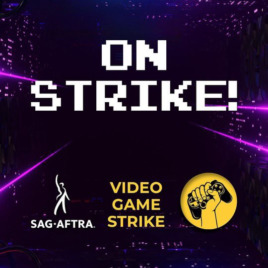 Feels odd trying to celebrate the video game awards tonight when so many of us are unable to do the work we love. It’s been an extremely financially difficult year. But it’s for a good reason. I’m proud to stand with my fellow actors and the union on getting proper AI protections