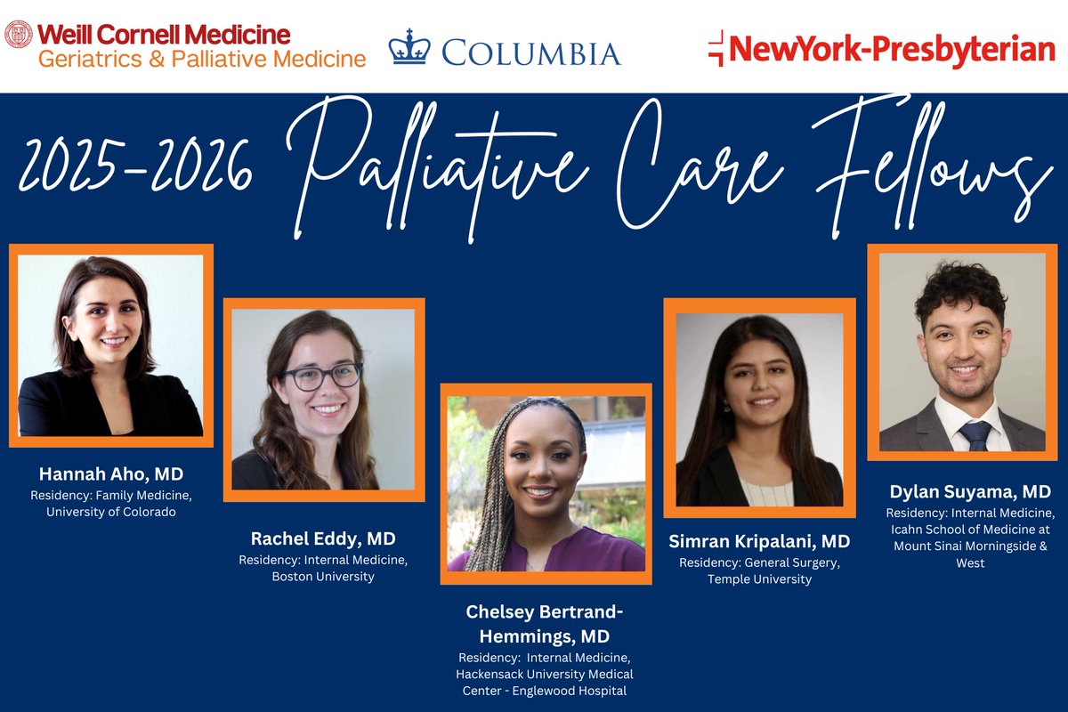 Congratulations and welcome to our incoming #Geriatrics and #PalliativeCare fellows! #FellowMatch #hpmClassOf26