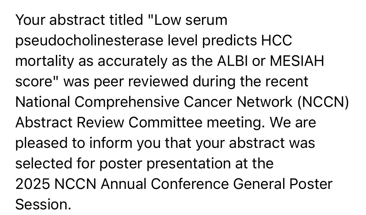 Karina Sato, MD. (@karinasato15) on Twitter photo Excited to share that my abstract has been accepted for presentation at the NCCN Conference! Grateful for the opportunity to contribute to advancing cancer care and connect with experts in the field. Looking forward to meaningful discussions ! #NCCN2025 #HCC <a href="/MayoClinicGIHep/">Mayo Clinic Gastroenterology & Hepatology</a> Excited to share that my abstract has been accepted for presentation at the NCCN Conference! Grateful for the opportunity to contribute to advancing cancer care and connect with experts in the field. Looking forward to meaningful discussions ! #NCCN2025 #HCC <a href="/MayoClinicGIHep/">Mayo Clinic Gastroenterology & Hepatology</a>