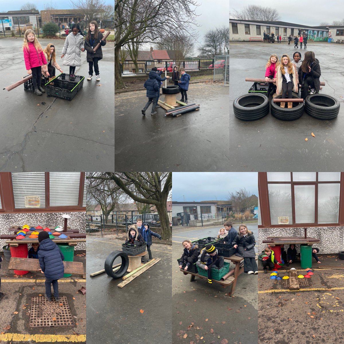 LauriestonP4's tweet photo. Today during outdoor learning, we were working hard to build elf houses and Santas sleigh with our loose parts. 🛷 https://t.co/H9AhsoQoG3