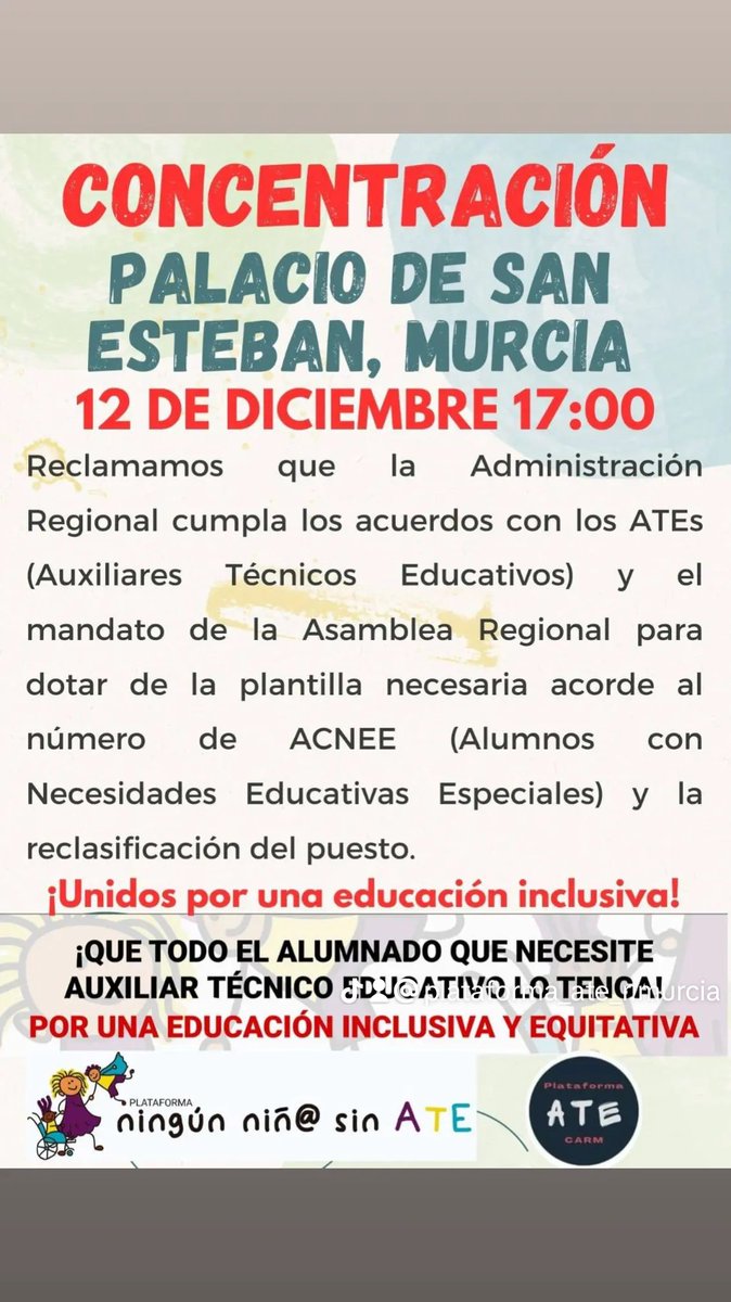 Plataforma ningún niño/a sin ATE tweet media