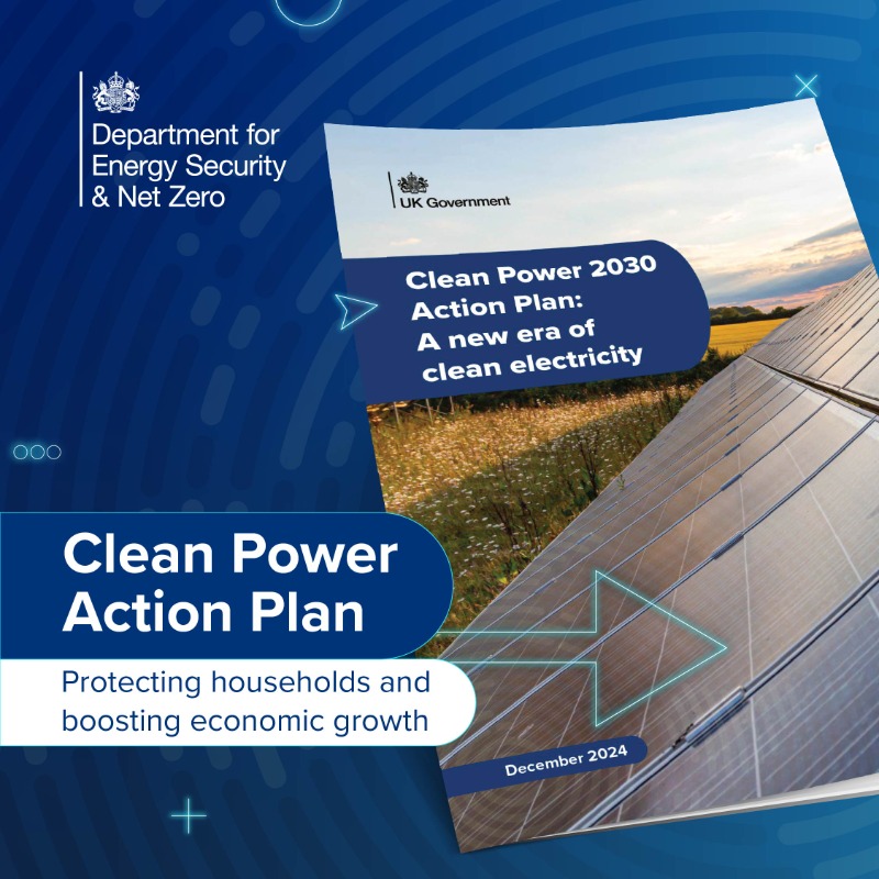 energygovuk's tweet photo. The Clean Power Action Plan outlines how we're going to get to clean power by 2030.

Delivering on the Prime Minister's Plan for Change, it represents the boldest set of changes to our electricity system in a generation.

A new era focusing on the power of our natural resources.