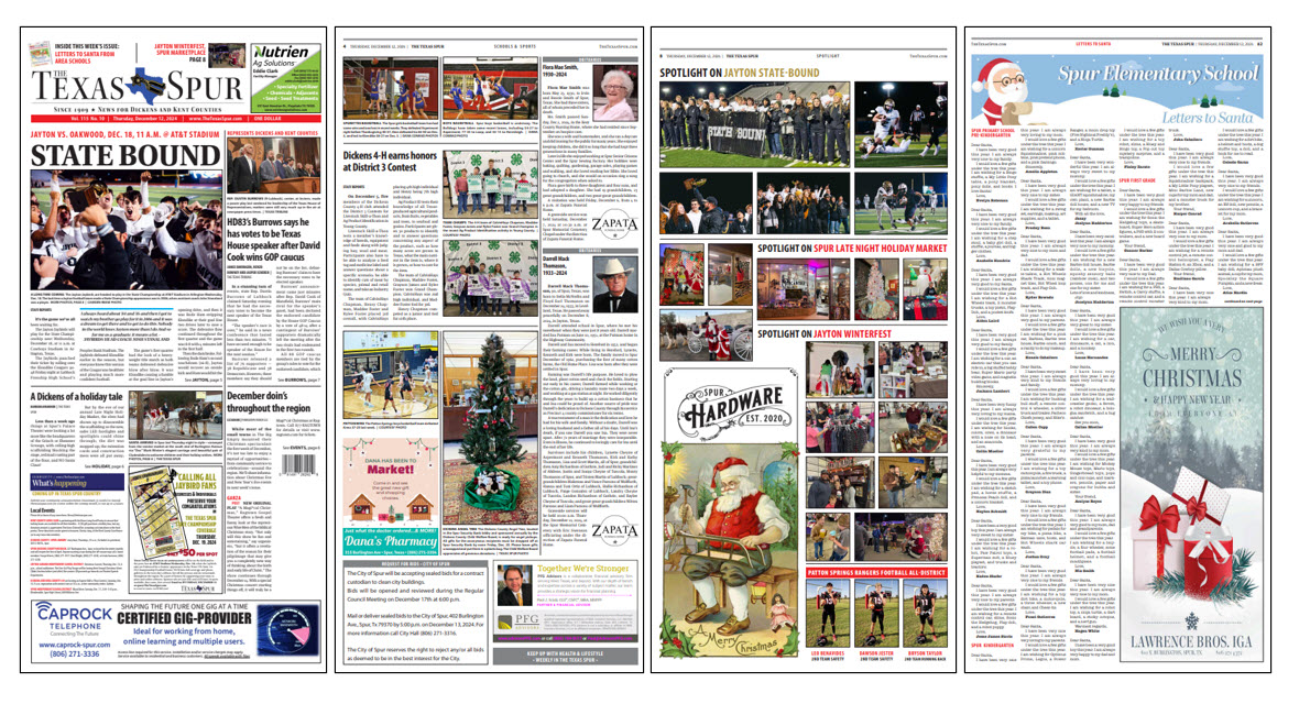 texas_spur's tweet photo. This week's Texas Spur is ready for you. Don't miss our preview of Jayton's State Championship football game. https://t.co/06ET1SxWvW