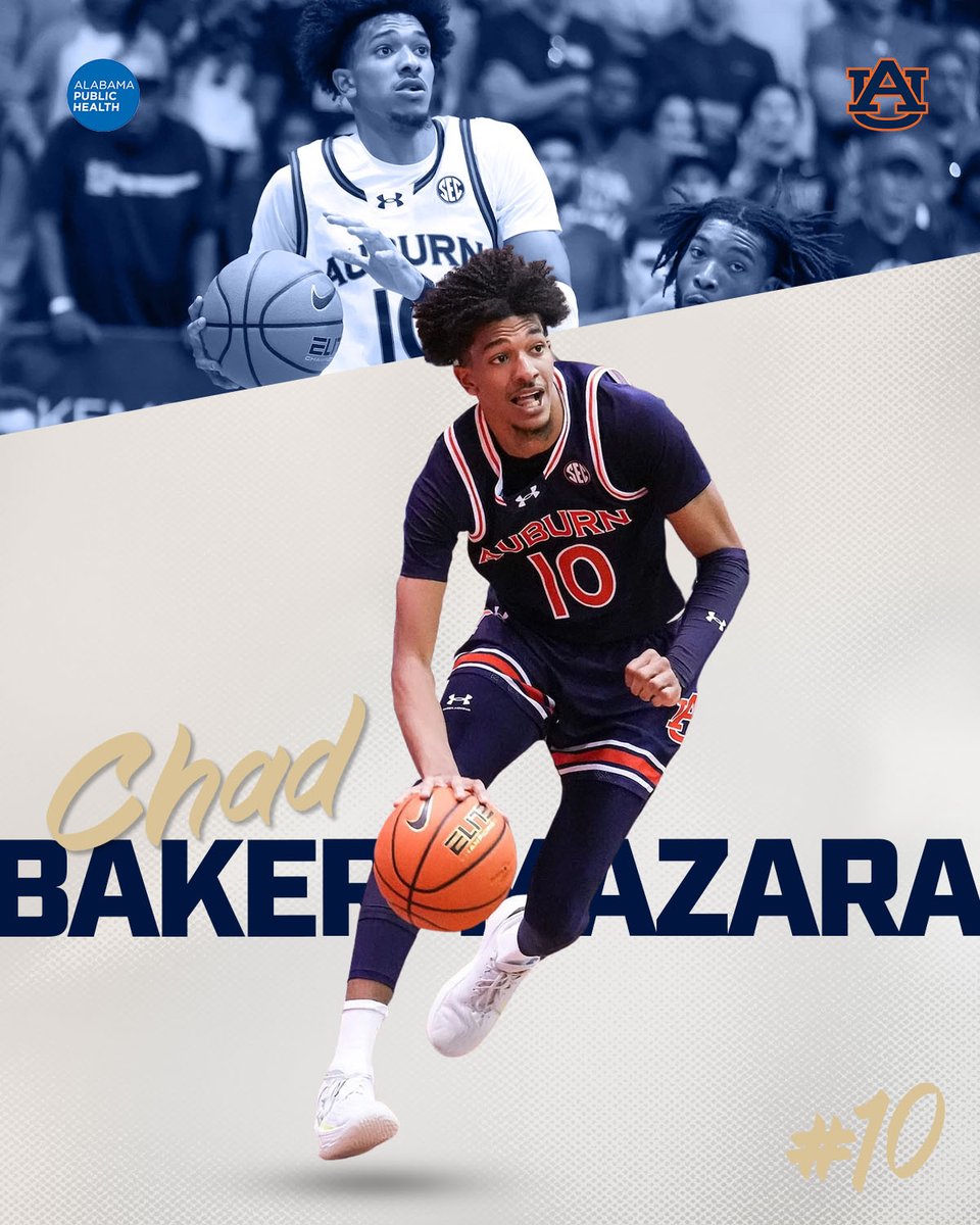 🔥 Get ready for the heat! Chad Baker-Mazara, a dynamic wing known for his explosive scoring, clutch defense, and high-flying plays, is bringing his game to the Battle in Birmingham! 🏀💥

#WarEagle vs #boilerup🚂 

#battleinbham | @auburntigers | @auburnmbb