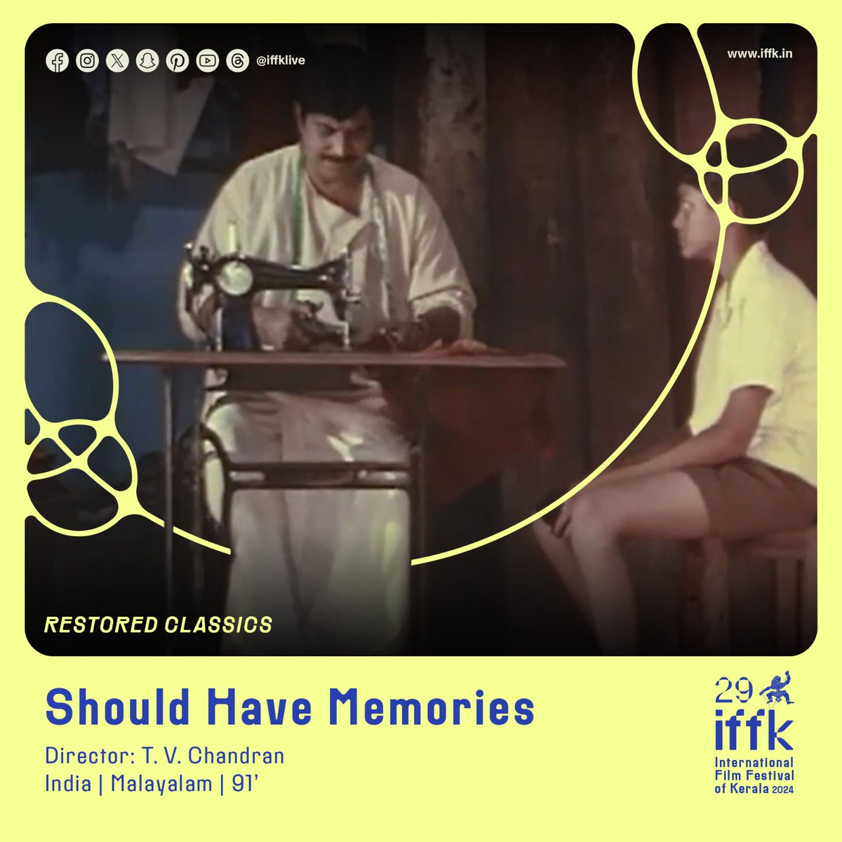 iffklive's tweet photo. Jayan, a Congress MPs son, befriends Bhasi, a Communist tailor, discovering why fear haunts his new friend.
#IFFK #IFFK2024 #29IFFK #KSCA #ChalachitraAcademy #WorldCinema #RestoredClassics #ShouldHaveMemories https://t.co/XLODMhv0BM