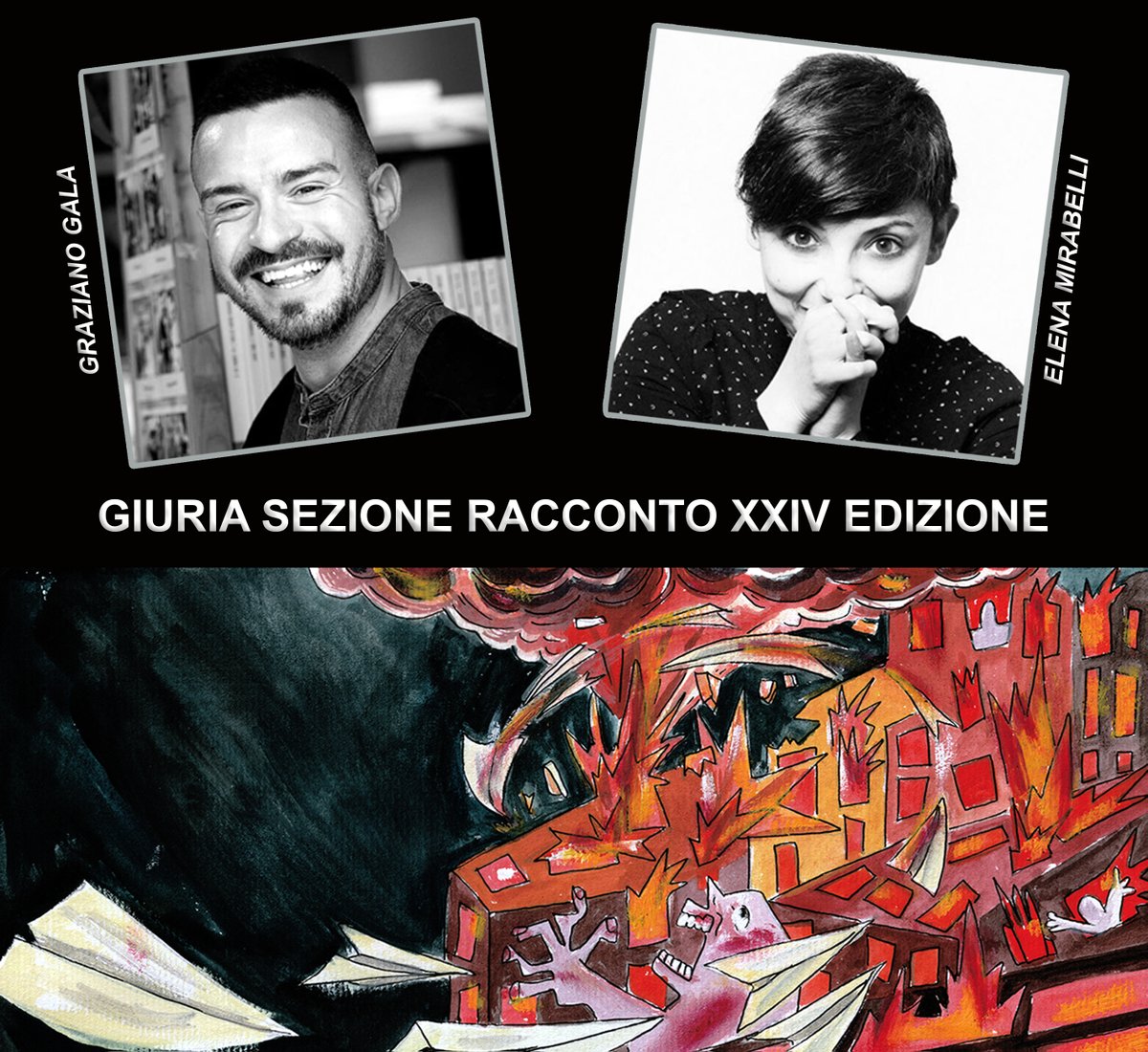 Avete tempo fino al 31 Gennaio 2025 per iscrivervi alla sezione NARRATIVA-RACCONTO della XXIV edizione. 
500€ il contributo per la pubblicazione e/o promozione destinato al vincitore.   

In Giuria Graziano Gala, Elena G. Mirabelli e Valentina Ghelfi (vincitrice nel 2024).
