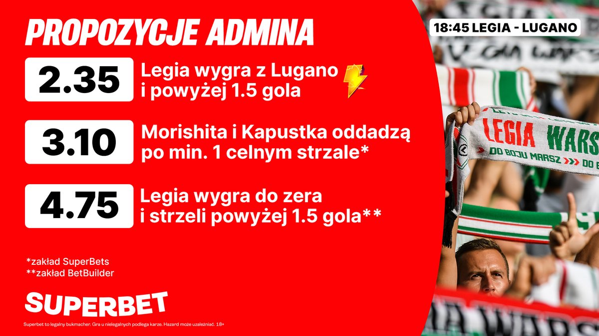 SuperbetPL's tweet image. To już przedostatni tegoroczny czwartek z meczami polskich klubów w europejskich pucharach. Tym razem jako pierwsza zagra Legia Warszawa, która podejmie FC Lugano. | #LEGLUG

👉 sprbt.pl/LEGLUG_1212